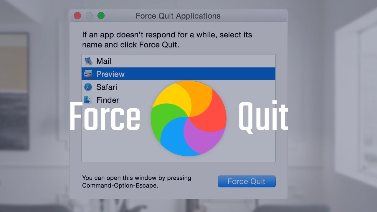 Macbook force quit shortcut